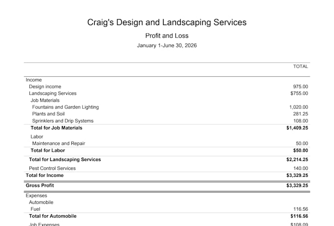 do professional bookkeeping and financial reporting in quickbooks